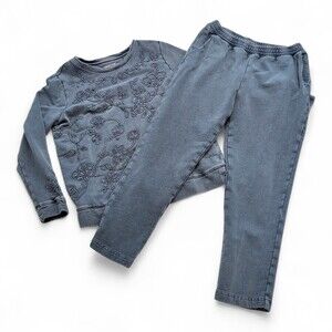 Coldwater Creek Blue Embroidered Pajama Set - Size S